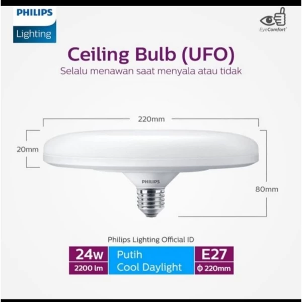 Lampu LED Philips LEDBulb UFO 24W 30K / 65K