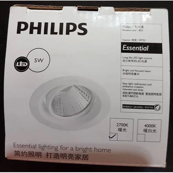 Lampu LED Philips Downlight Spotlight LED 59752 Kyanite 5W 27K / 40K