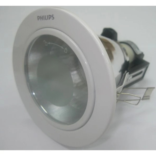 Philips Downlight Glass Rec. 13804  4 Inch 1x18W E27 White 